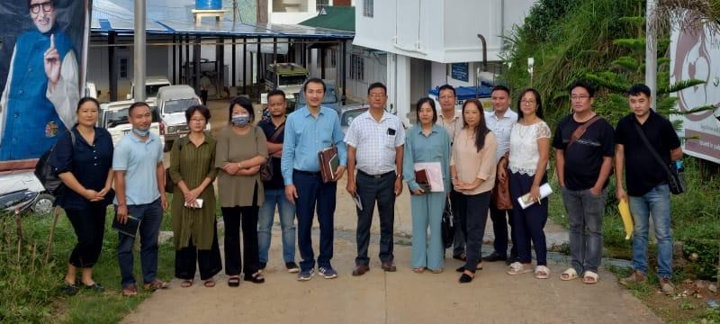 The monitoring team with the health officials in District Hospital Peren. 